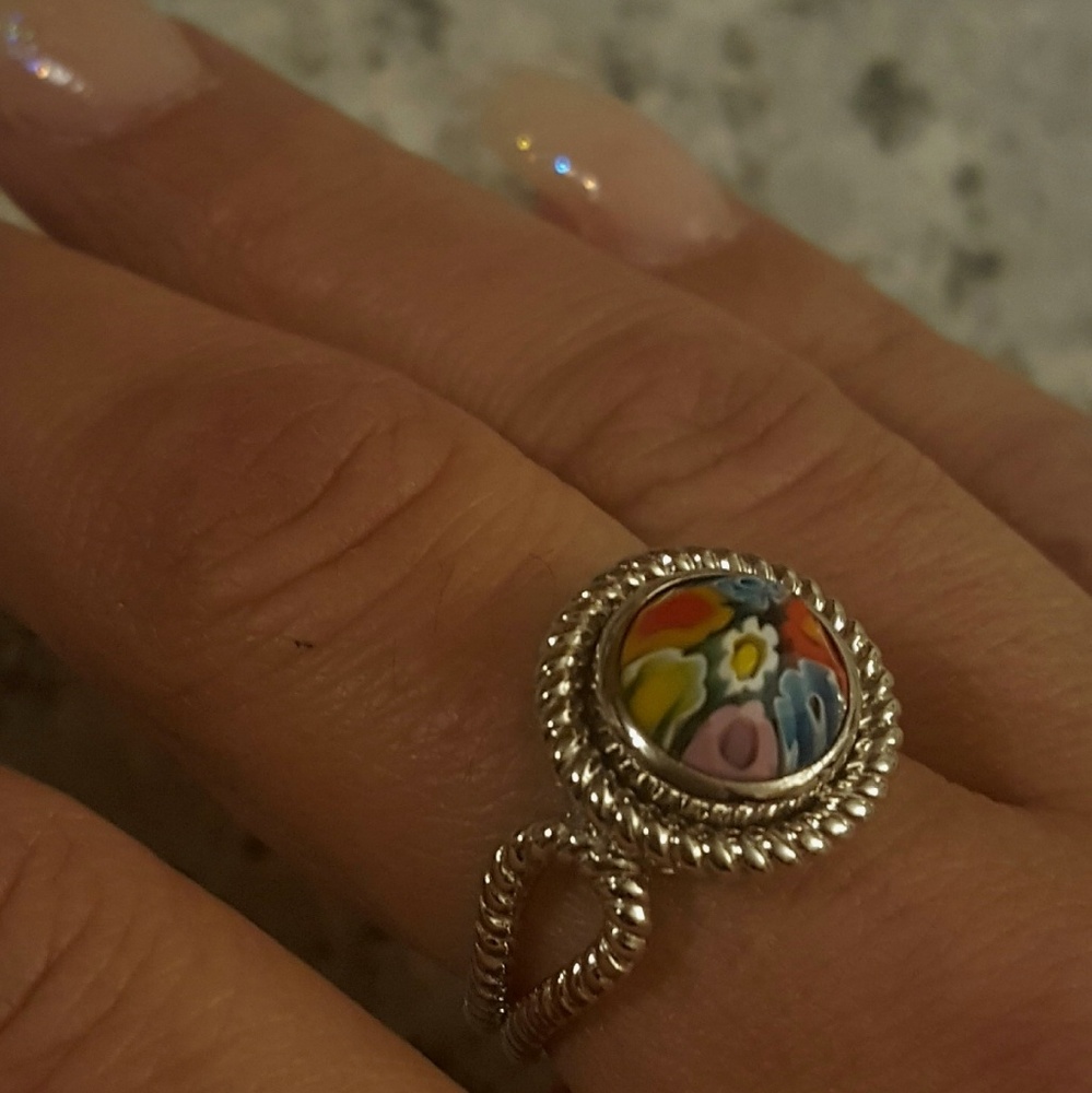Sterling Silver Designer Multicolor Cable Ring!